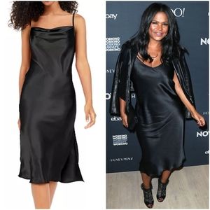 🎀NWT🎀 bebe Satin Cowl Neck Slip Midi Dress